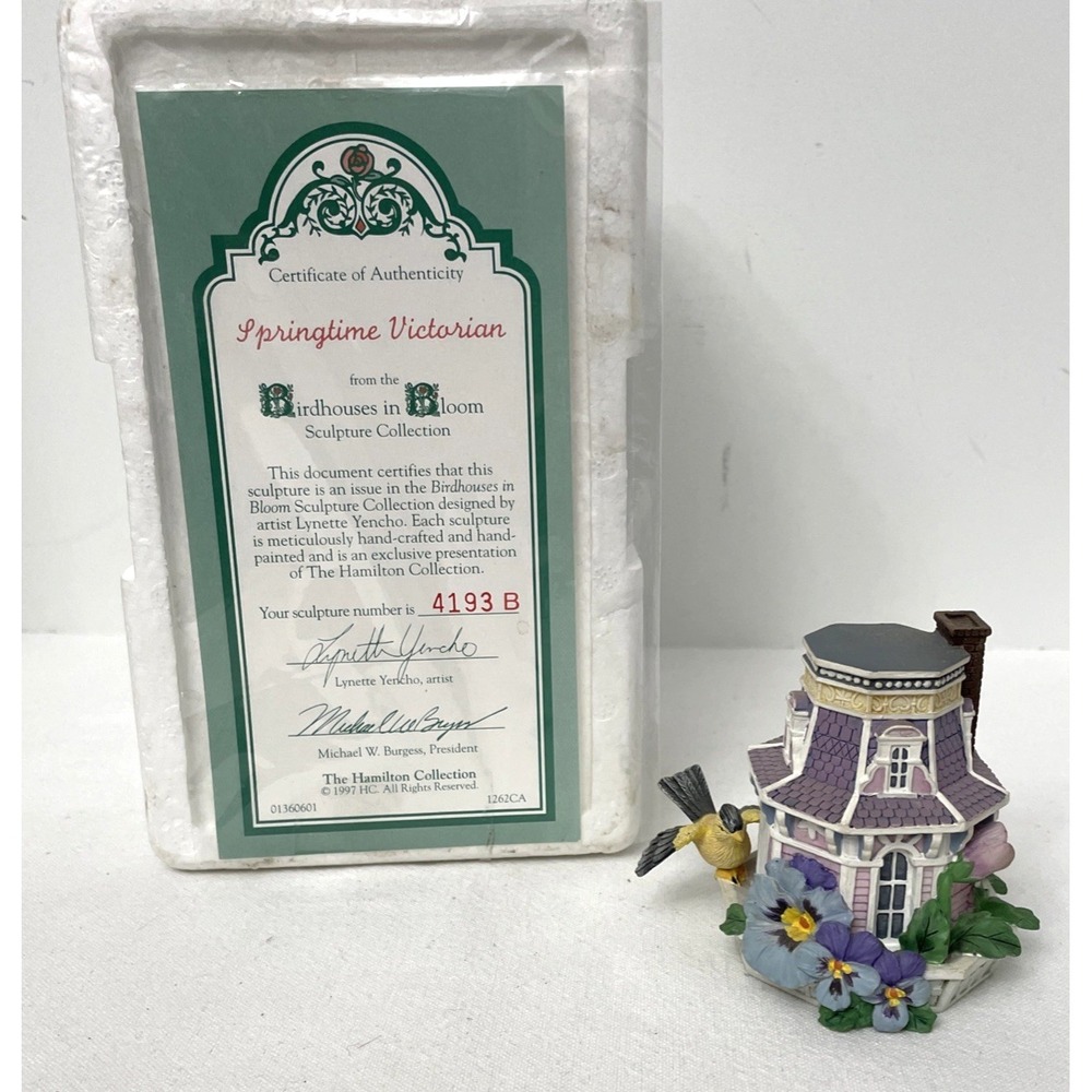 Vtg Springtime Victorian Birdhouses in Bloom‎ Figurine Hamilton Collection 1997